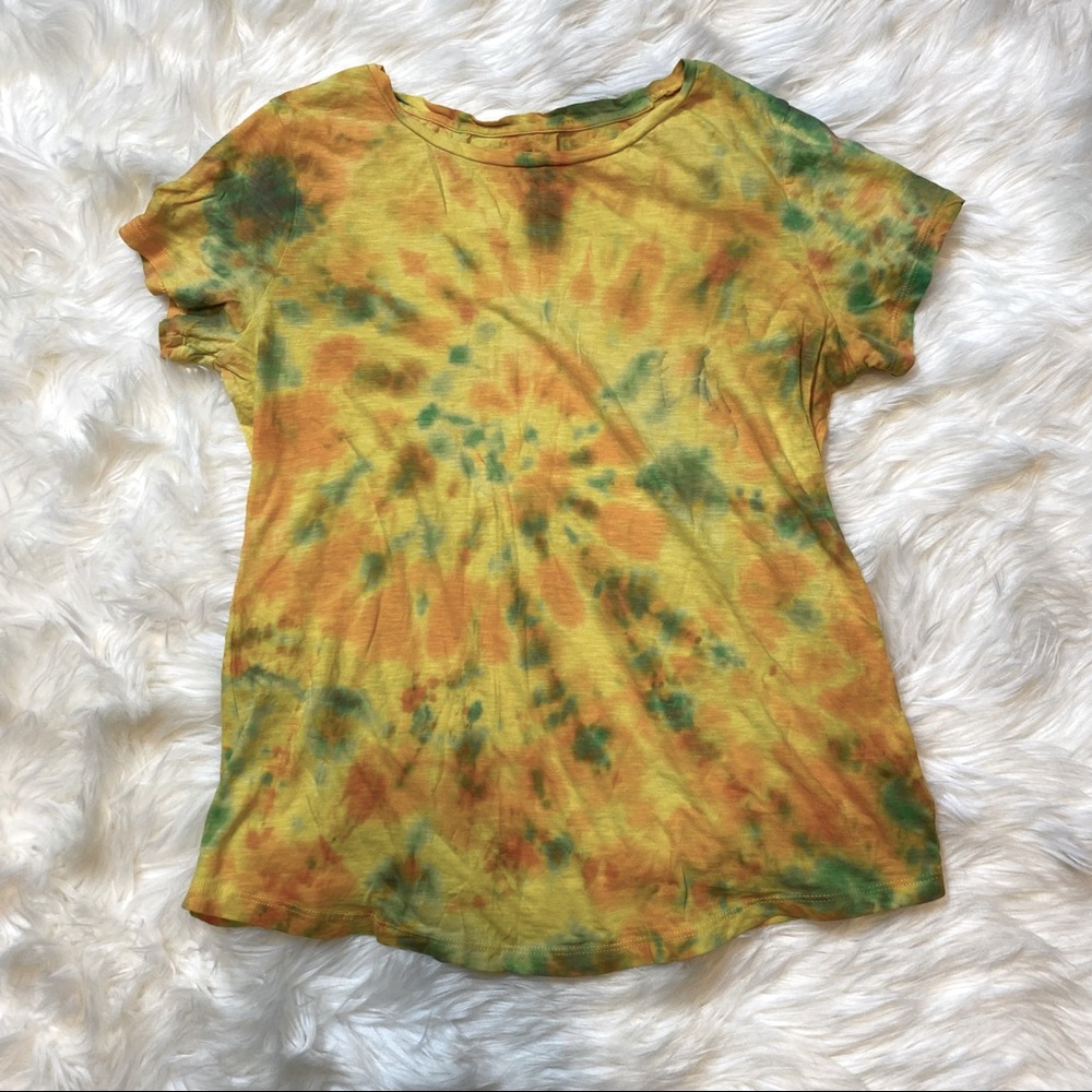 Yellow Tie Dye Short Sleeve Shirt